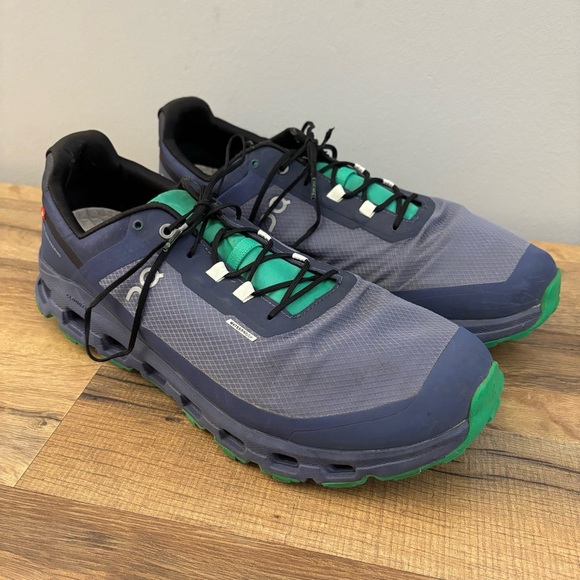 On Running On Cloud Cloudvista Waterproof Athletic Shoes Metal Denim - Picture 1 of 12
